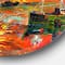 Designart - Colorful Fishing Ships' Seascape Circle Metal Wall Art